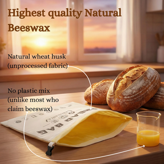 Premium 100% Cotton-Beeswax Bread Bags
